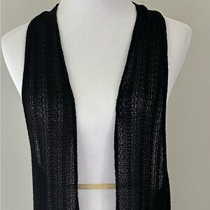 Black, Vest, Long, Size S